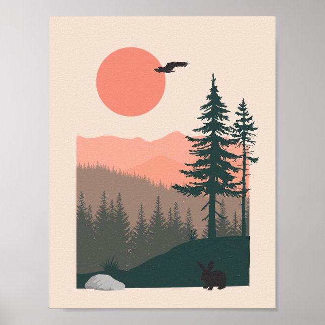 Ein Kaninchen im Wald Poster (Vorne)
