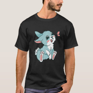 Ein Kaninchen mit Floppy-Ohren in Aquarell mit ein T-Shirt