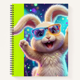Ein Kaninchen mit Neon-Sonnenbrille Notizbuch