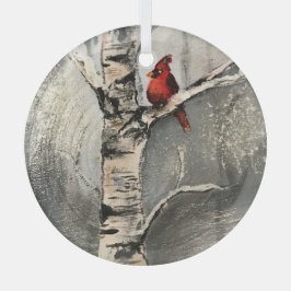 Ein Kardinal im Winter Ornament Aus Glas