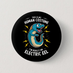 Ein Karikatur-Blauaal Button
