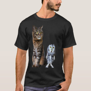Ein KATZE UND EIN Kauz Entwurf T-Shirt
