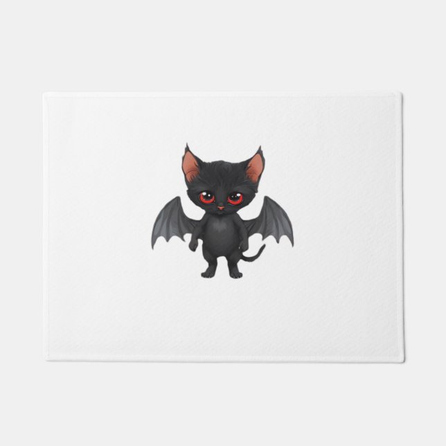 Ein Katzendemon auf Halloween-Klassik-T - Shirt Fußmatte (Vorderseite)