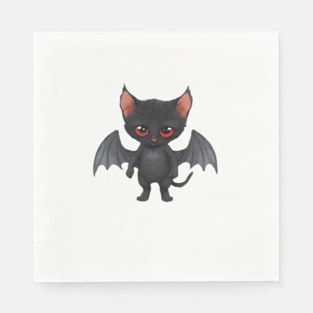 Ein Katzendemon auf Halloween-Klassik-T - Shirt Serviette (Vorderseite)