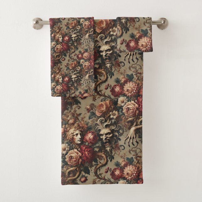 Ein Kautionär Geblüht - gotisch Viktorianisch Badhandtuch Set (Insitu)