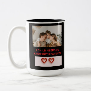 EIN KIND MUSS BEIDE ELTERN KENNEN ZWEIFARBIGE TASSE