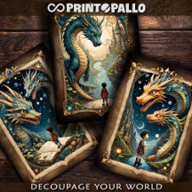 Ein Kind und Drachen in einer Fantasiewelt