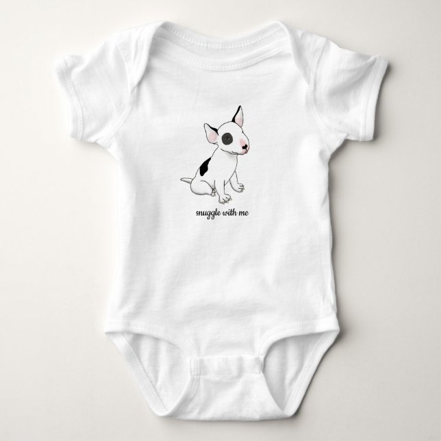 Ein Kinderstück mit niedlichem Bull-Terrier-Jungti Baby Strampler (Vorderseite)