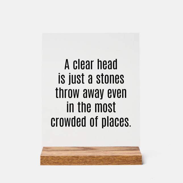 Ein klares Akryllisches Zeichen Acrylschild (Vorderseite)