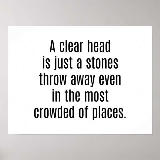 Ein klares Kopf-Poster Poster (Vorne)