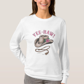 Ein klassischer Cowboy mit einem rosa Single T-Shirt