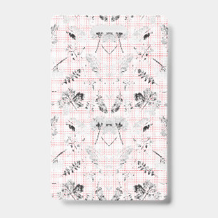 Ein klassisches schwarz-weißes Blumenwallpaper mit Ausweis