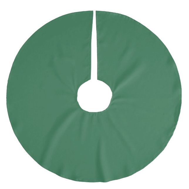 Ein klassisches, solides, minimalistisches Grün Tr Polyester Weihnachtsbaumdecke (Vorderseite)