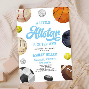 Ein kleiner Allstar ist unterwegs! Sport-Baby-Part Einladung