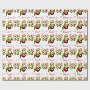 Ein kleiner Apfel ist auf dem Weg Herbst-Baby-Pa Geschenkpapier