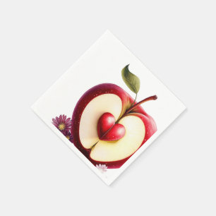 Ein kleiner Apfel ist auf dem Weg Herbst-Baby-Pa Serviette