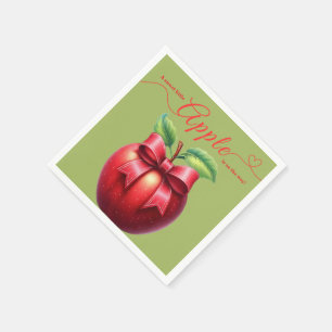 Ein kleiner Apfel ist auf dem Weg Herbst-Babypar Serviette