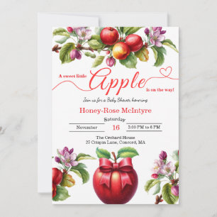 Ein kleiner Apfel ist unterwegs   Herbst-Baby-Part Einladung