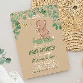 Ein kleiner Bärenkuchen auf dem Weg zur Babydusche Einladung