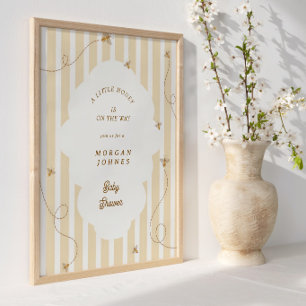 Ein kleiner Bienen-Baby-Shower-Willkommensposter Poster
