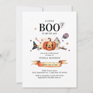 Ein kleiner Boo auf dem Weg Halloween Baby Dusche Einladung