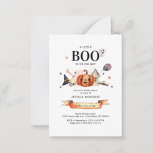 Ein kleiner Boo auf dem Weg Halloween Baby Dusche Mitteilungskarte