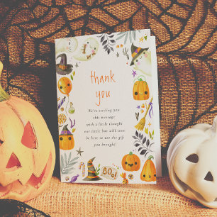 Ein kleiner Boo Ghost & Pumpkin Halloween Vielen D Dankeskarte