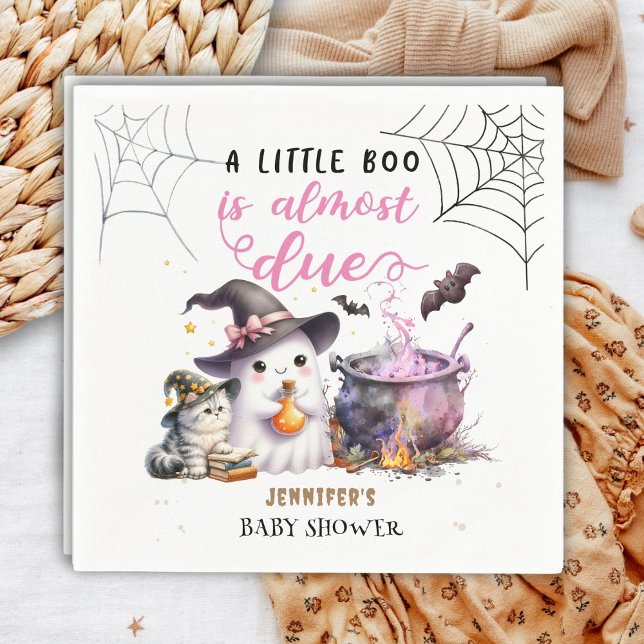 Ein kleiner Boo! Girl Pink Halloween Kinderdusche  Serviette (Von Creator hochgeladen)