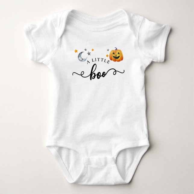 Ein kleiner Boo Halloween Pumpkin Fall Baby Strampler (Vorderseite)