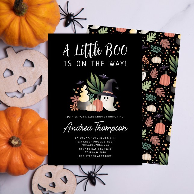 Ein kleiner Boo ist auf dem Weg Halloween Baby Dus Einladung (Von Creator hochgeladen)