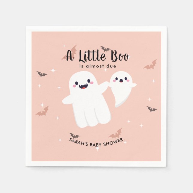 Ein kleiner Boo ist fast das passende Baby Duschko Serviette (Vorderseite)
