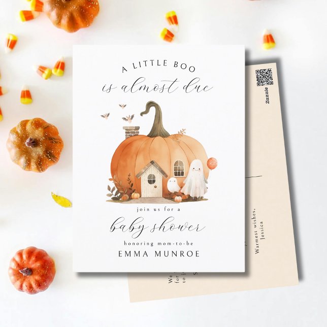 Ein kleiner Boo ist fast die passende Baby Dusche  Postkarte (Von Creator hochgeladen)