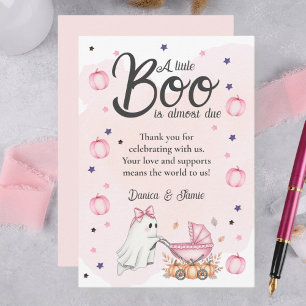 Ein kleiner Boo ist fast die richtige Pink-Babydus Dankeskarte