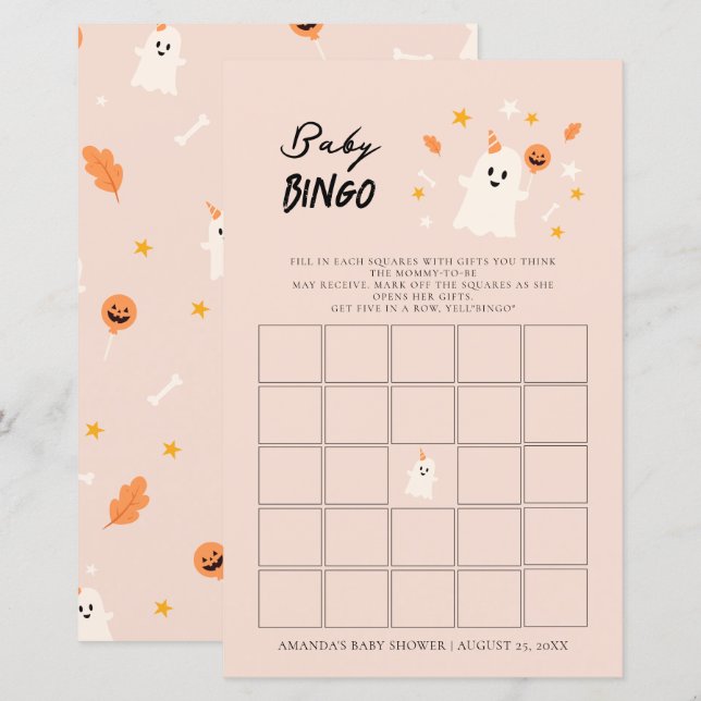 Ein kleiner Boo ist fast Due Baby Bingo (Vorne/Hinten)