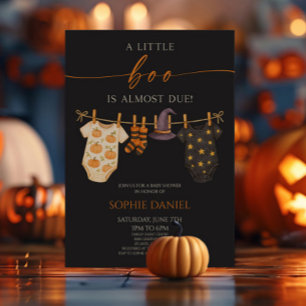 Ein kleiner Boo ist fast fällig! Halloween-Kinderd Einladung