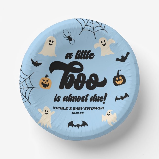 Ein kleiner Boo ist fast fällig! Halloween-Kinderd Pappteller (Vorderseite)