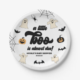 Ein kleiner Boo ist fast fällig! Halloween-Kinderd Pappteller