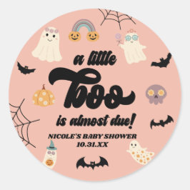 Ein kleiner Boo ist fast fällig! Halloween-Kinderd Runder Aufkleber