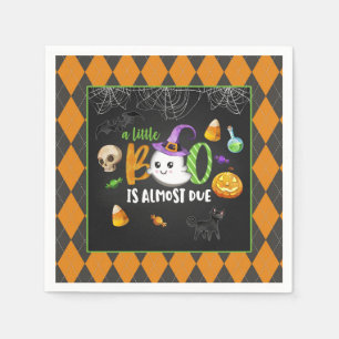 Ein kleiner Boo ist fast fällig (schwarz) Party Serviette