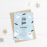 Ein kleiner Boo ist fast gerade wegen Halloween Ba Einladung<br><div class="desc">Ein kleiner Boo ist fast fällig! Niedliche pastellblaue Halloween Jungen Dusche Einladung. Das moderne Design besticht durch eine hübsche,  weiche,  blaue Textur mit kleinen Gespenstern,  Fledermäusen,  Blätter und Kürbisillustrationen. Ideal für einen kleinen Jungen unterwegs. Personalisieren Sie Ihre Daten.</div>