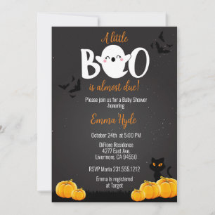 Ein kleiner Boo ist fast gerade wegen Halloween-Ki Einladung