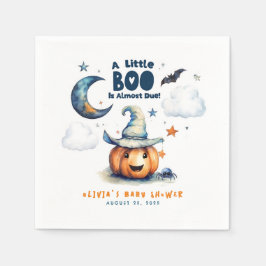 Ein kleiner Boo ist fast gerade wegen Halloween-Ki Serviette