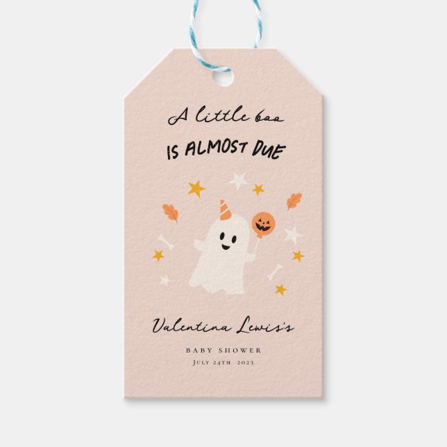 Ein kleiner Boo ist fast passend für eine Babydusc Geschenkanhänger (Vorderseite)