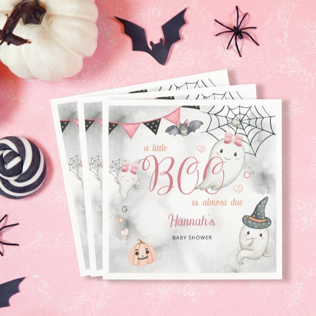 Ein kleiner Boo ist fast wegen Girl Baby Dusche Serviette (Von Creator hochgeladen)