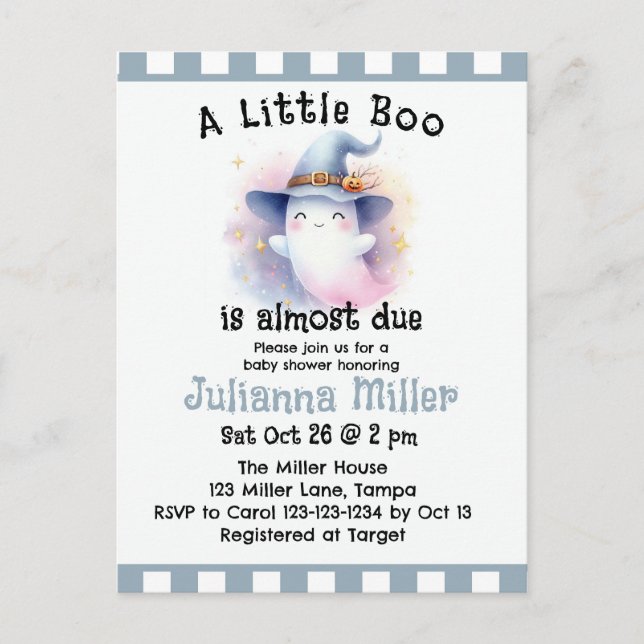Ein kleiner Boo ist fast wegen Niedlicher Ghost Ba Postkarte (Vorderseite)