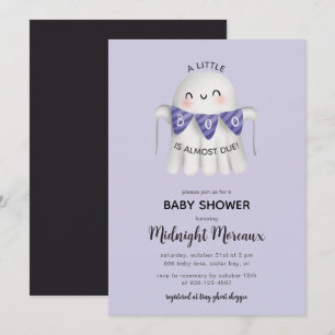 Ein kleiner Boo ist fast zu Halloween Babydusche I Einladung