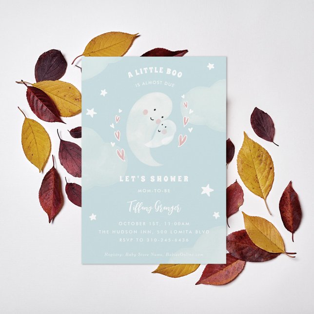 Ein kleiner Boo ist fast zu Halloween-Kinderdusche Einladung (Von Creator hochgeladen)