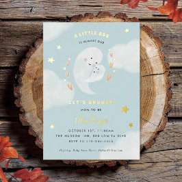 Ein kleiner Boo ist fast zu Halloween-Kinderdusche Folieneinladung