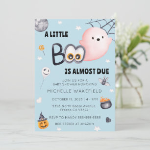 Ein kleiner Boo ist für Junge Halloween-Kinderdusc Einladung