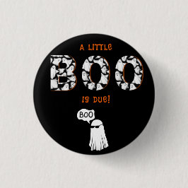 Ein kleiner Boo ist wegen der spoky Ghost Baby Dus Button